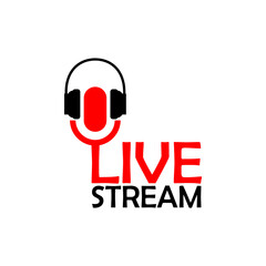 Live stream icon logo template isolated on white background