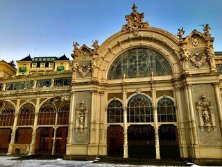 Obraz premium Kolonnaden / Kolonáda Maxima Gorkého in Marienbad / Mariánské Lázně (Tschechien)