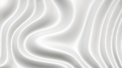 White gray texture with waves, silky wavy design, 3D render illustration.