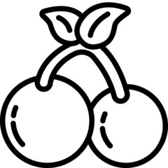 cherries line icon