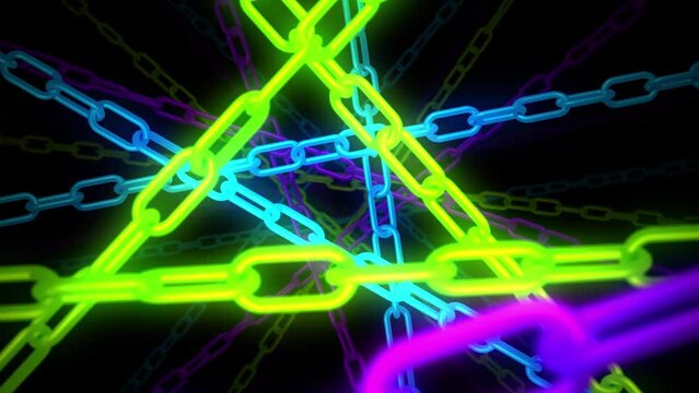 ネオンカラーのポップなチェーン　ループ