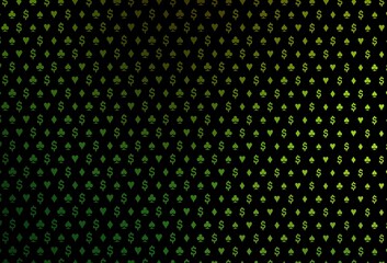 Dark green vector layout with elements of cards.