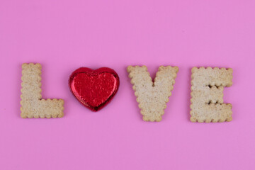 Red Heart on red pinkground