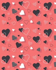 Vector pattern for Valentine's Day. Happy Valentine's Day Greeting Card. Vector illustration for printers, flyers, posters, holiday invitations and more.