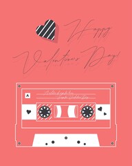 Happy Valentine's Day Greeting Card. Vector illustration for printers, flyers, posters, holiday invitations and more.