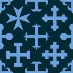 Seamless pattern with Medieval heraldic crosses for your project
