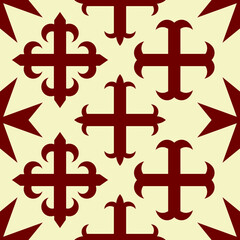 Seamless pattern with Medieval heraldic crosses for your project