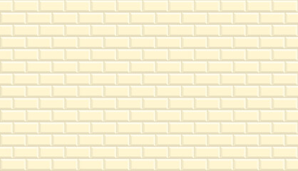 Subway tile background. Beige brick wall pattern for kitchen and bathroom. Vector illustration.