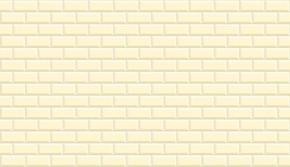 Subway tile background. Beige brick wall pattern for kitchen and bathroom. Vector illustration.