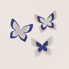 Illustration of butterflies. Design for card, logo, posters, invitation, web and print use	
