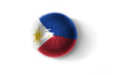 realistic football ball with colorfull national flag of philippines on the white background.