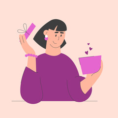 Happy Woman with a gift box