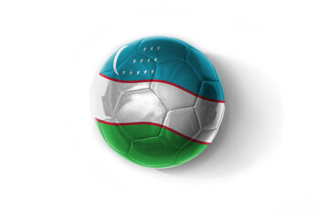 realistic football ball with colorfull national flag of uzbekistan on the white background.
