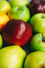 fresh juicy red and green apples. modern trendy natural background