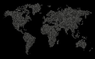 Fototapeta na wymiar world map on black background