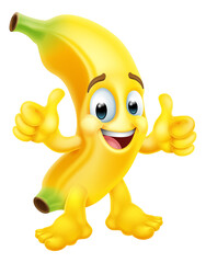 Banana Fruit Cartoon Character Emoji Mascot