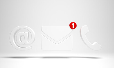 contact icon symbol as a part of communication - 3D Illustration