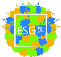 ESG concept of environmental, social and governance; sustainable development. Vector illustration, 10 EPS