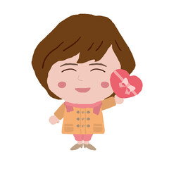 バレンタインチョコを贈る女性