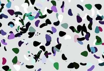 Light multicolor, rainbow vector pattern with chaotic shapes.