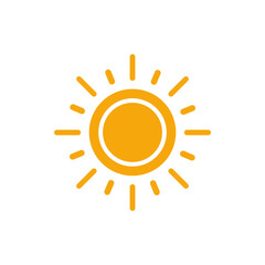 Sun simple flat icon vector illustration