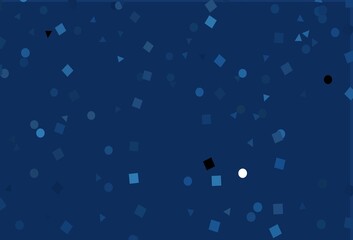 Light BLUE vector template with crystals, circles, squares.