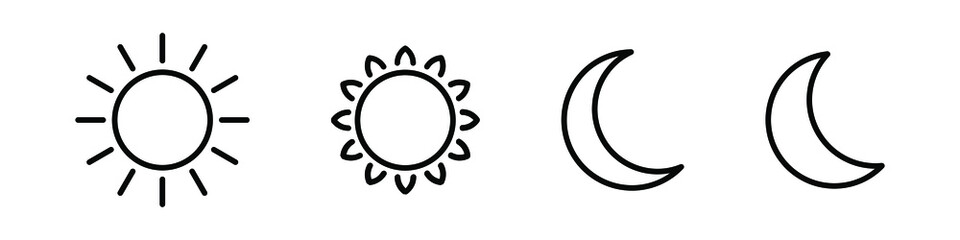 Sun moon icon illustration isolated vector sign symbol