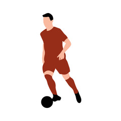 Fototapeta na wymiar Football player - Man playing football on a white background - vector illustration 