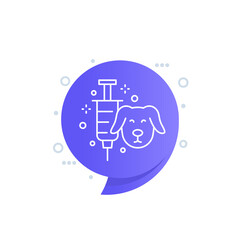 dog vaccination line icon, vector