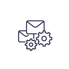 email automation line icon on white