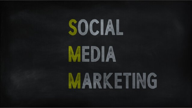 SOCIAL MEDIA MARKETING (SMM) on chalk board