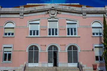 Fototapeta na wymiar Facade of Julio de Matos mental hospital in Lisbon city, Portugal