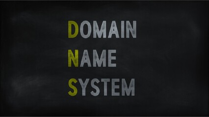 DOMAIN NAME SYSTEM (DNS) on chalk board