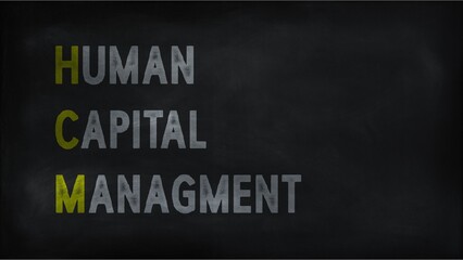 HUMAN CAPITAL MANAGEMENT (HCM) on chalk board
