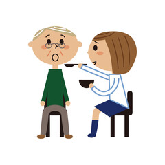 ヤングケアラー_食事介助女子