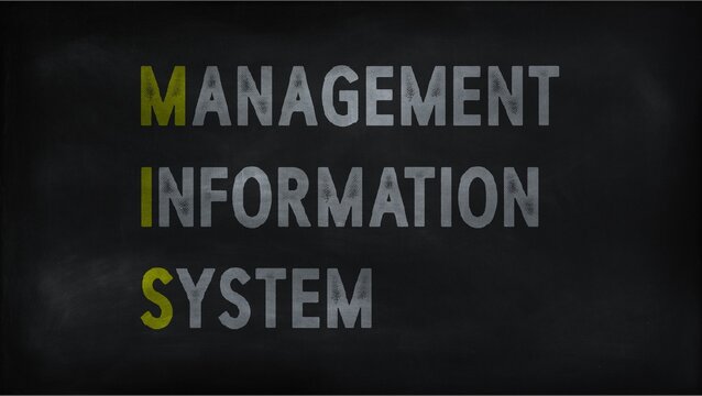  MANAGEMENT INFORMATION SYSTEM (MIS) on chalk board

