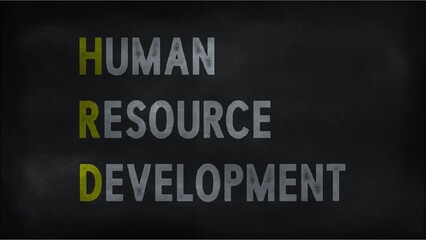 HUMAN RESOURCE DEVELOPMENT (HRD) on chalk board