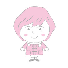 Obraz premium コート姿の女性 シンプルカラー