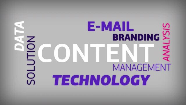 SEO content analysis word cloud. Data solution technology sign on grey background. Management analysis tag cloud. Data solution management 
