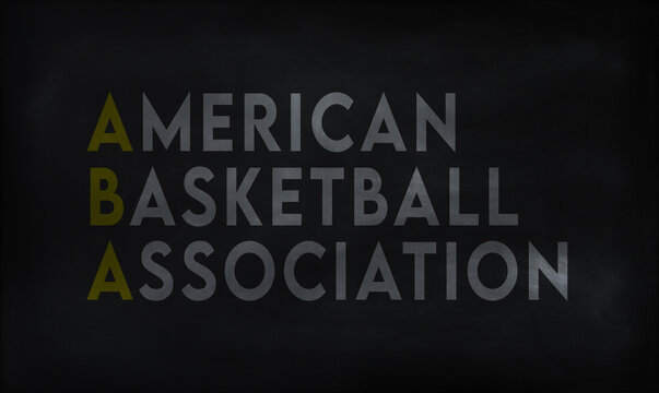 AMERICAN BASKETBALL ASSOCIATION (ABA) on chalk board