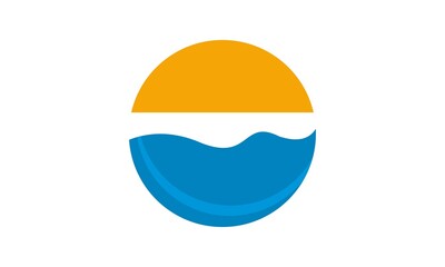 nature sun and water vector logo