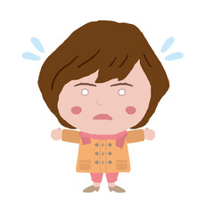 びっくりする若い女性