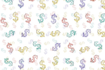 Dolar business symbols pattern, blurry images, profitable business concept