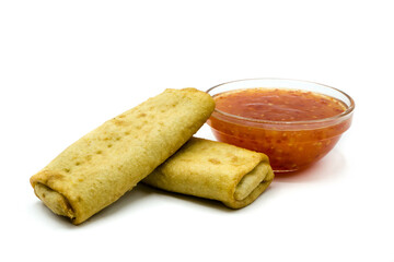 Spring roll isolated on white background