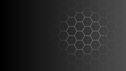 Seamless hexagonal abstract gradient dark background shape. Vector stock illustration.