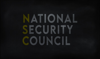 Obraz premium NATIONAL SECURITY COUNCIL(NSC) on chalk board 
