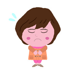 謝る若い女性