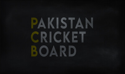 PAKISTAN CRICKET BOARD (PCB) on chalk board 