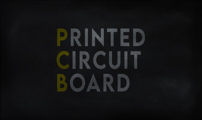 Fototapeta premium PRINTED CIRCUIT BOARD (PCB) on chalk board 