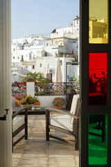 Stunning views of Vejer from the stylish terrace of a hotel 